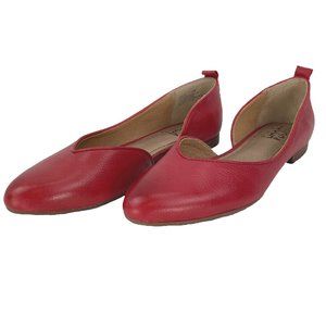 NEW! LUCCA LANE red leather rounded point toe flats - SZ 6M